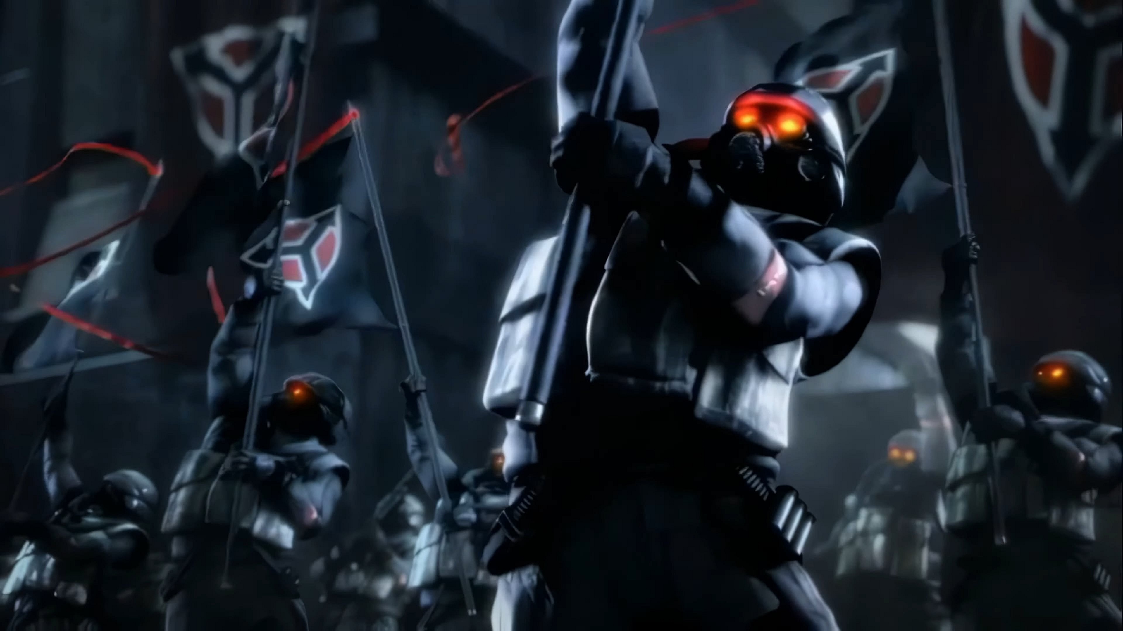 The Helghast Empire raises their banners in Killzone (2004), Guerilla Games