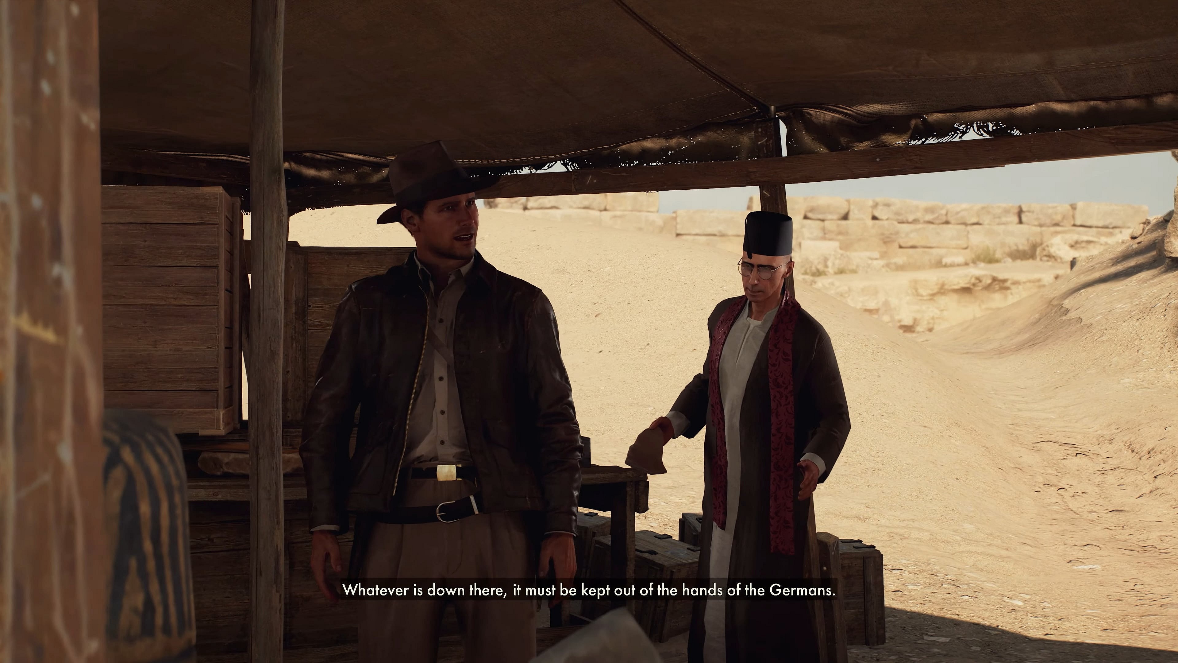 Indiana Jones (Troy Baker) vows to stop the Nazis from acquiring their desired treasure in Indiana Jones and the Great Circle (2024), MachineGames