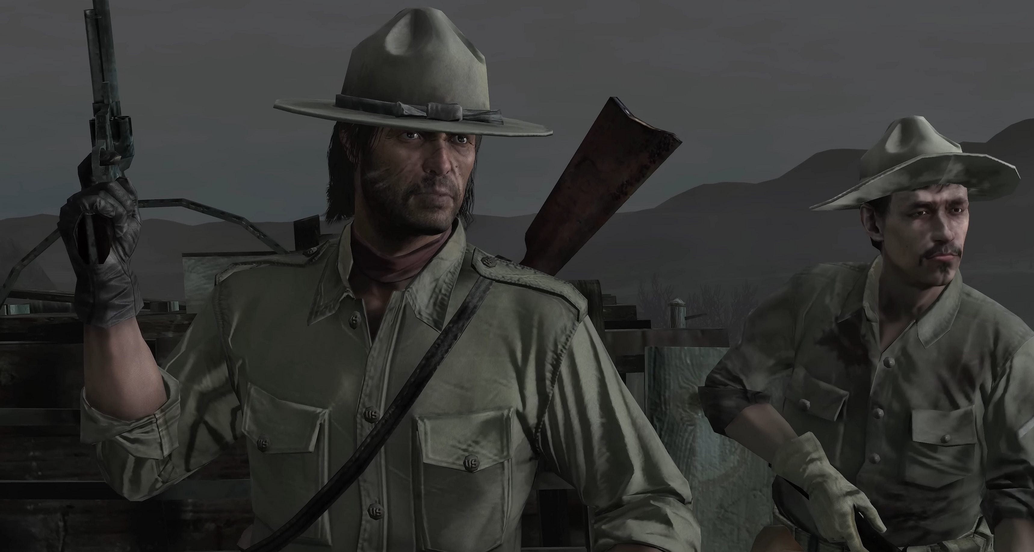 John Marston (Rob Wiethoff) teams with the US Army to take on a horde of zombies in Red Dead Redemption: Undead Nightmare (2010),