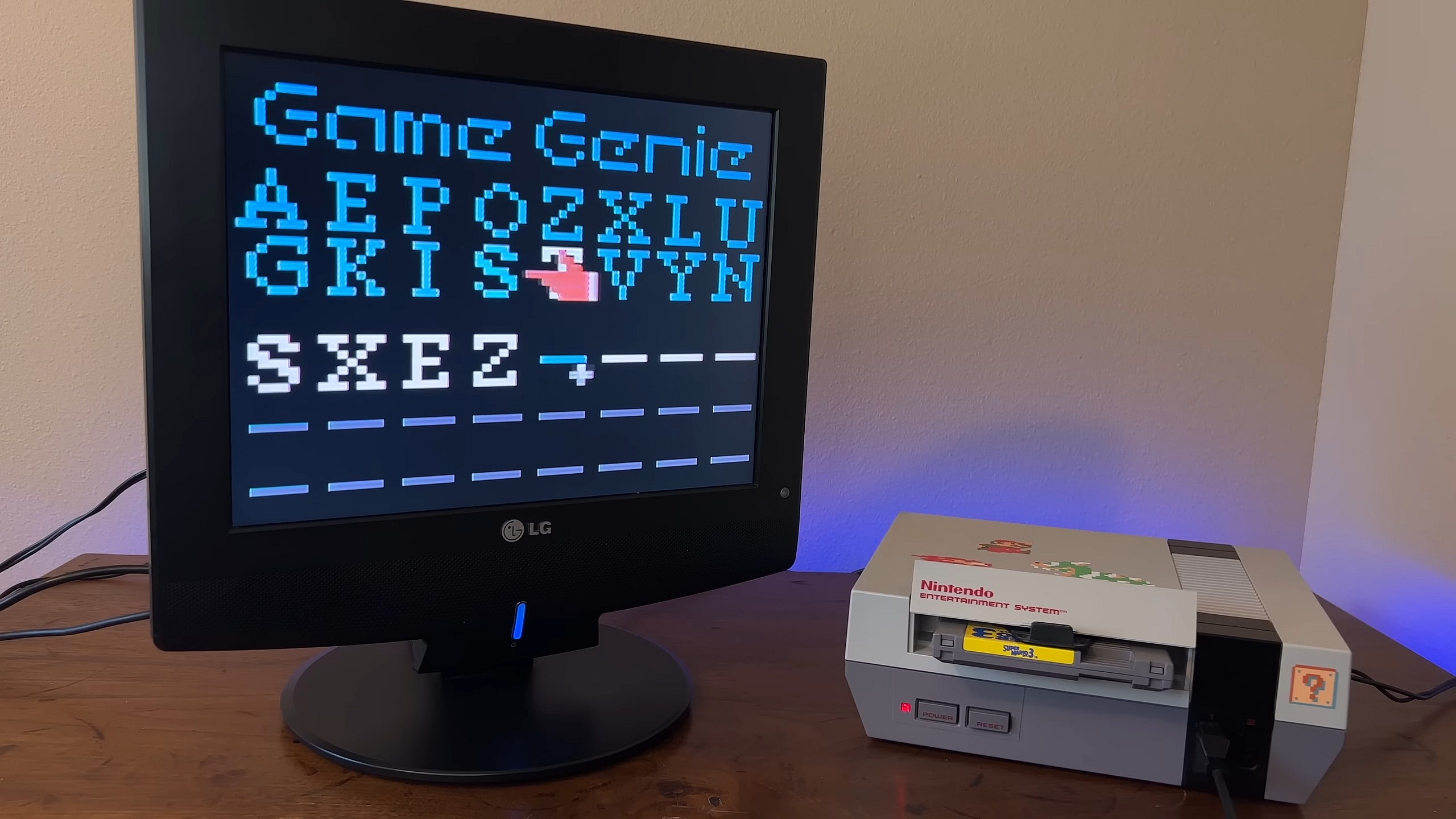 Inputting A password on Super Mario Bros. 3 with a Game Genie. Via gruz, YouTube
