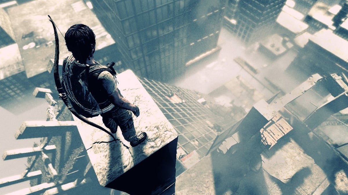 Protagonist standing on top of a building in I Am Alive (2012), Ubisoft