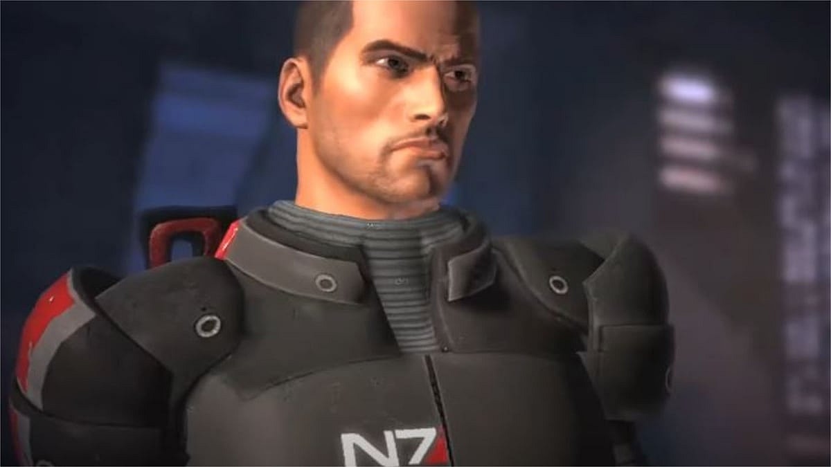 Commander Sheppard (Mark Meer) Introduced in Mass Effect (2007), Bioware, Screenshot via The Aird3ad Youtube