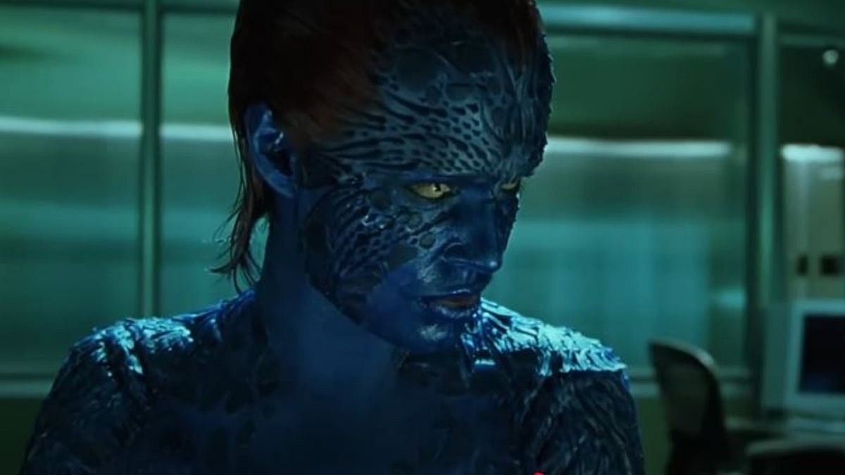 Mystique (Rebecca Romijn) Imitates Richard Nixon to access classified computer files in X-Men Apocalypse, 20th Century Studios