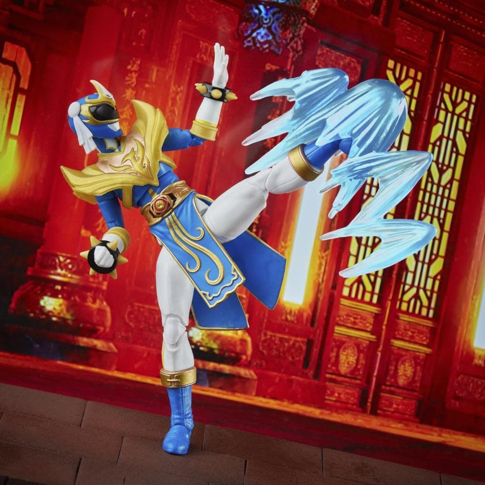 Chun-Li lets loose a Morphing Grid-fueled Hyakuretsukyaku via Power Rangers X Street Fighter Lightning Collection Morphed Chun-Li Blazing Phoenix Ranger Collab Figure