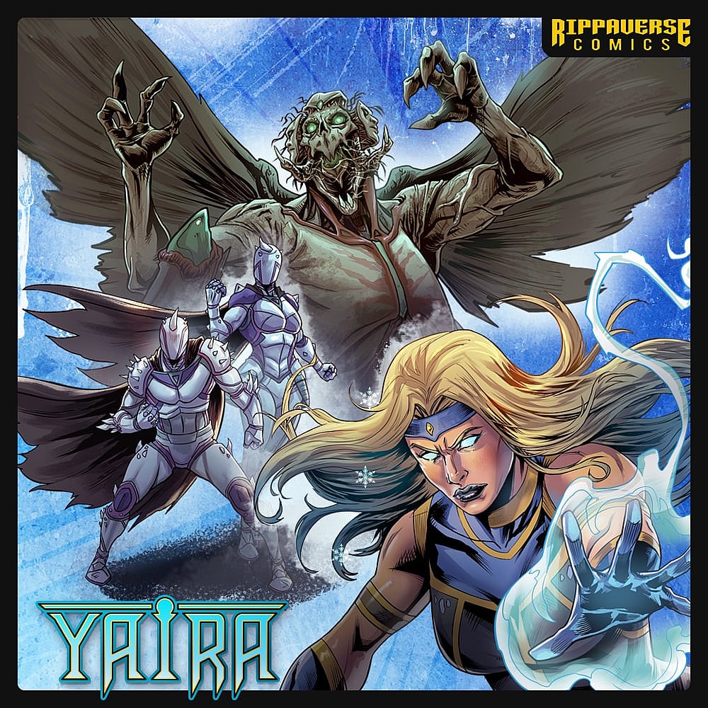 Yaira has her work cut out for her in Yaira Vol. 1 #1 (2024), Rippaverse. Words by The Soska Sisters, art by Débora Caritá.