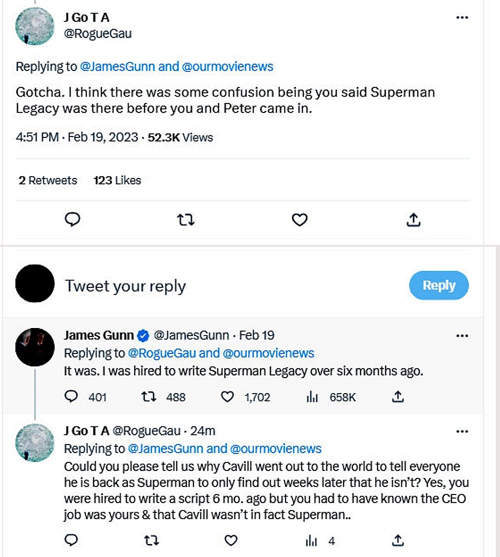 James Gunn Superman tweet2