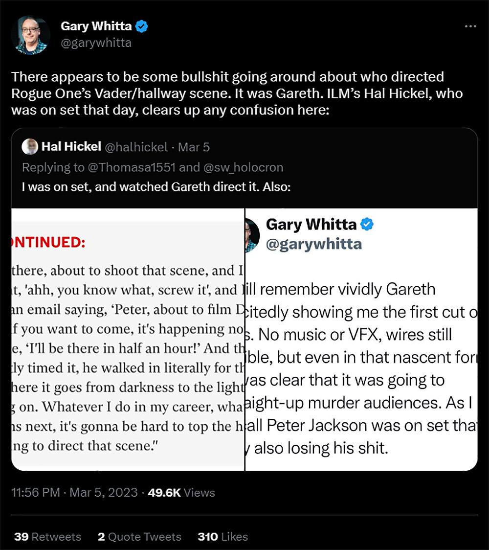 Gary Whitta sets the record straight regarding 'Rogue One' on his Twitter account