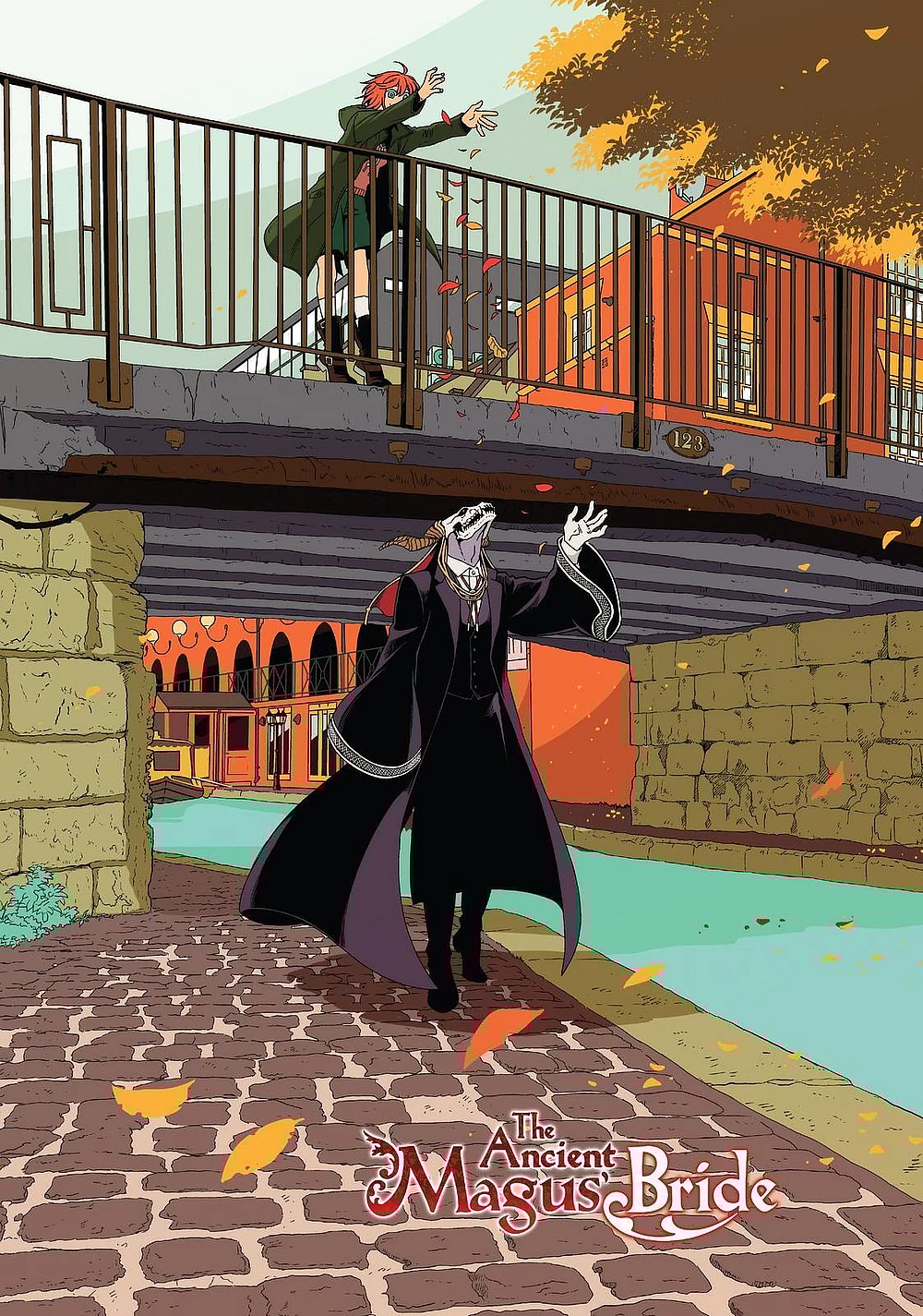 Chise, and Elias enjoy a stroll on Kore Yamazaki's cover to The Ancient Magus' Bride Vol. 17 (2022), Mag Garden