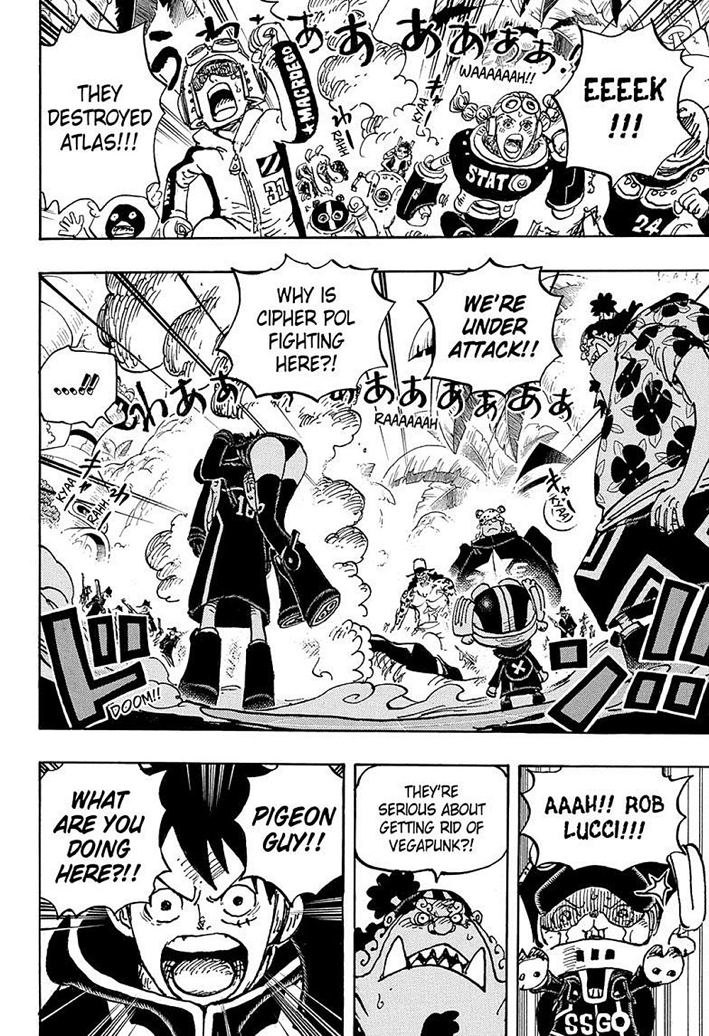Luffy confronts Lucci