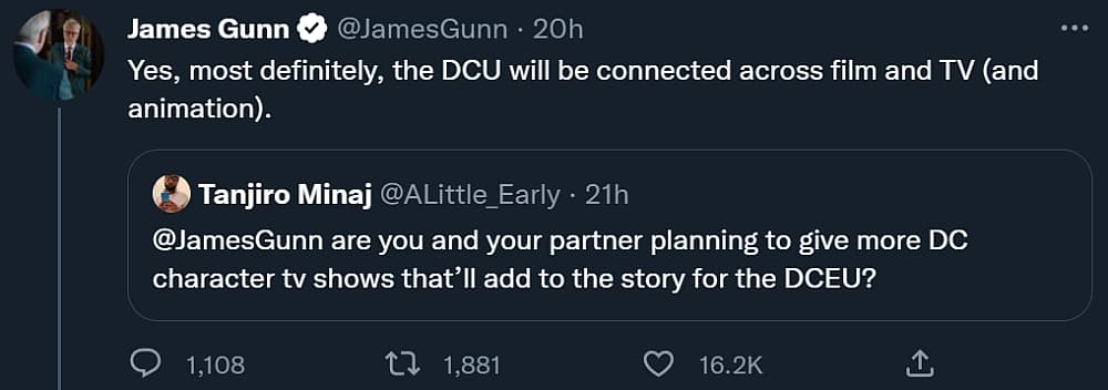 James Gunn confirms DC Universe will continue connected through film, TV, and animation