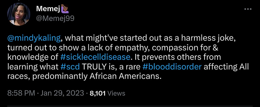 Velma anemic reaction tweet