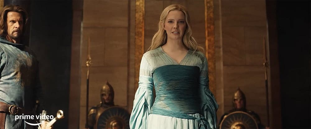 Galadriel as she appears in 'The Lord of the Rings: The Rings of Power' official trailer (2022).