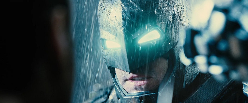 Batman (Ben Affleck) proves himself a match for Superman (Henry Cavill) in Batman v Superman: Dawn of Justice (2016), Warner Bros. Pictures