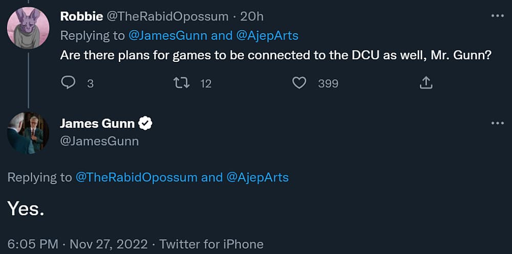James Gunn confirms DC Universe will extend to video games