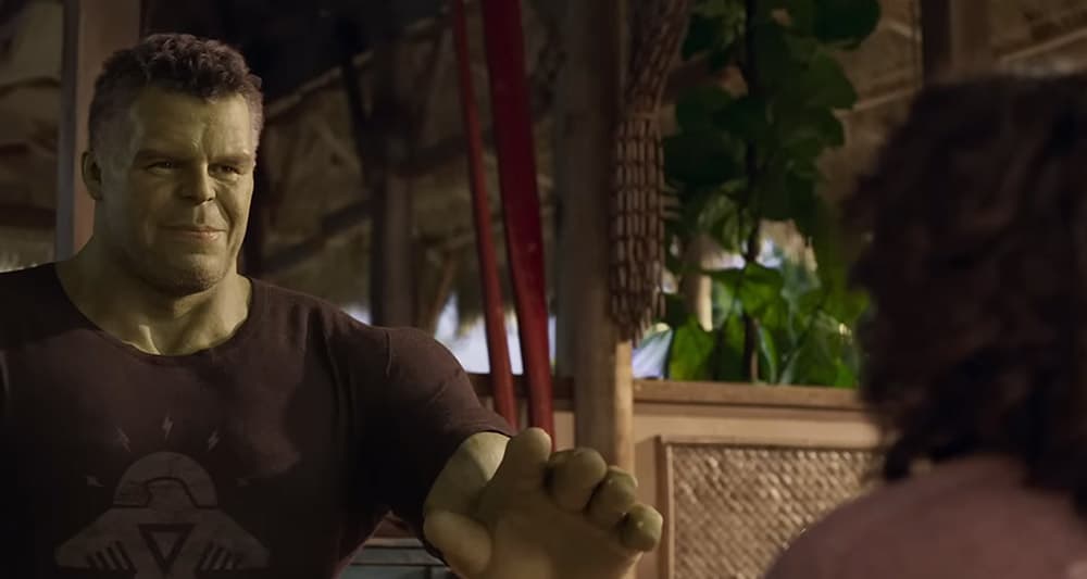 Bruce Banner talks to Jennifer Walters in 'She-Hulk: Attorney at Law,' (2022) from Marvel's YouTube channel