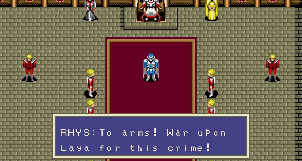 Rhys calls for open war in 'Phantasy Star III' (1991), Sega