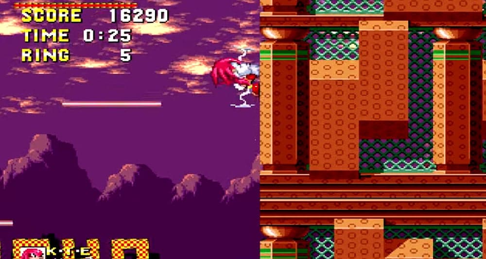 Knuckles in a hacked version of 'Sonic the Hedgehog' (1991), Sega