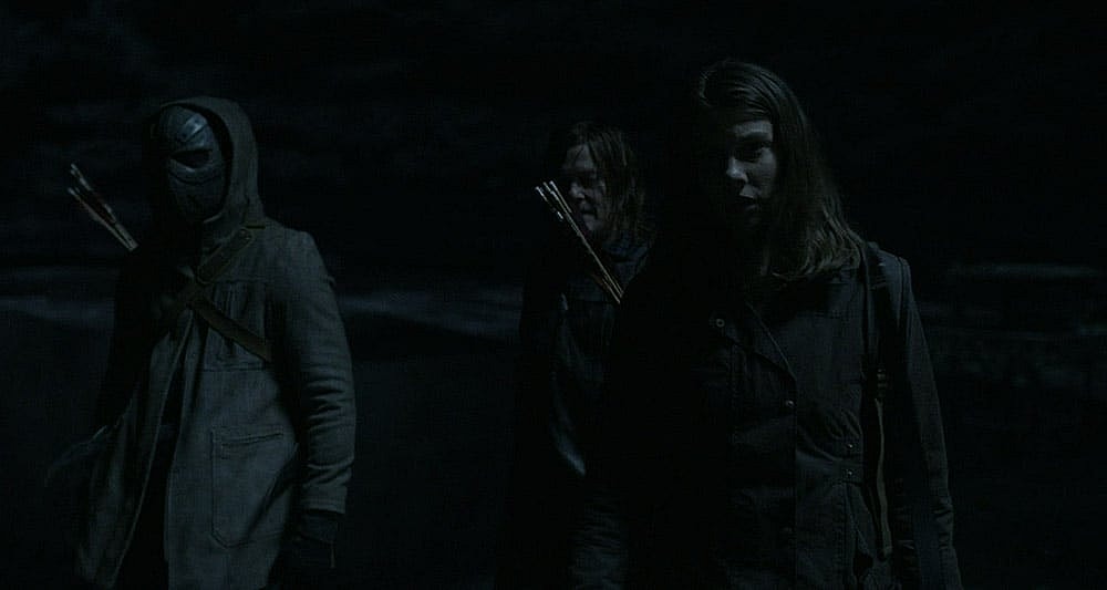 Elijah, Daryl and Maggie during a night mission in 'The Walking Dead,' AMC+