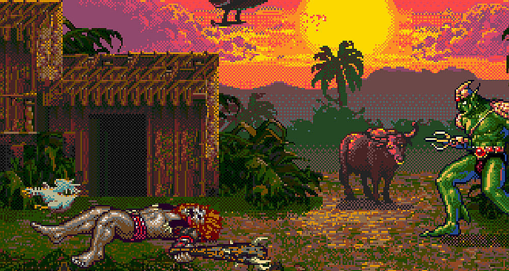 Trident defeats Slash in 'Eternal Champions' (1993), Sega