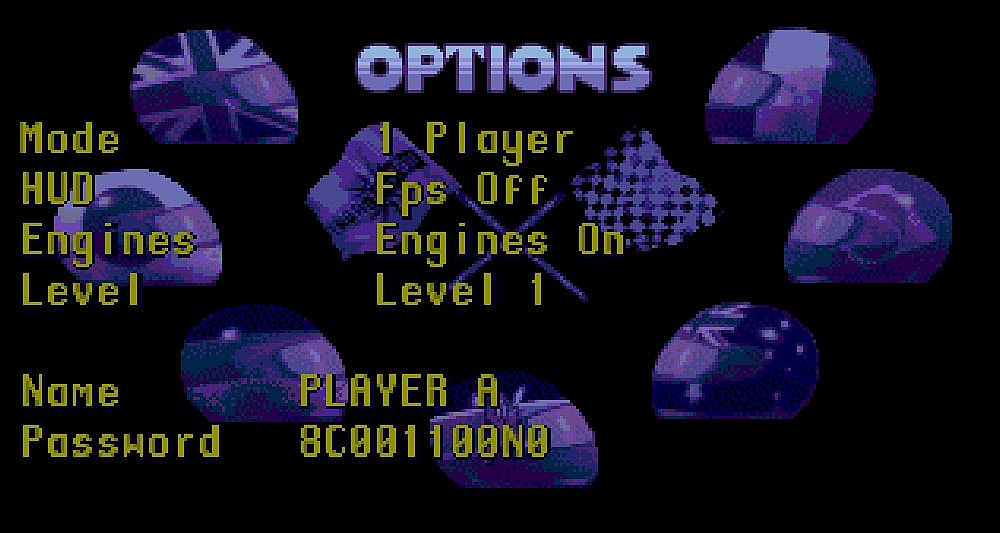 A hacked options screen for 'Road Rash III' (1995), Electronic Arts