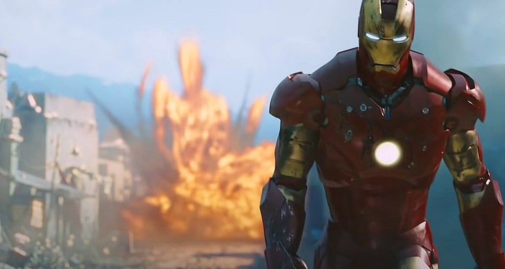 Tony Stark blows up a tank in 'Iron Man' (2008), Paramount Pictures