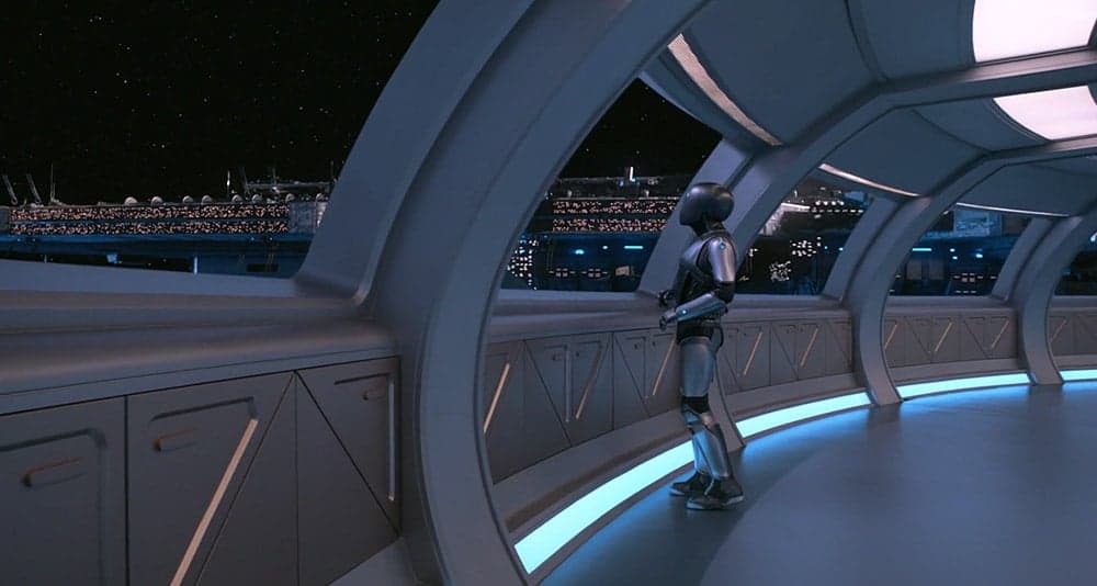Isaac staring out of a window in The Orville: New Horizons