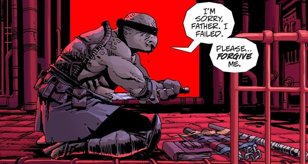 Leonardo commits seppuku in TMNT - The Last Ronin #2