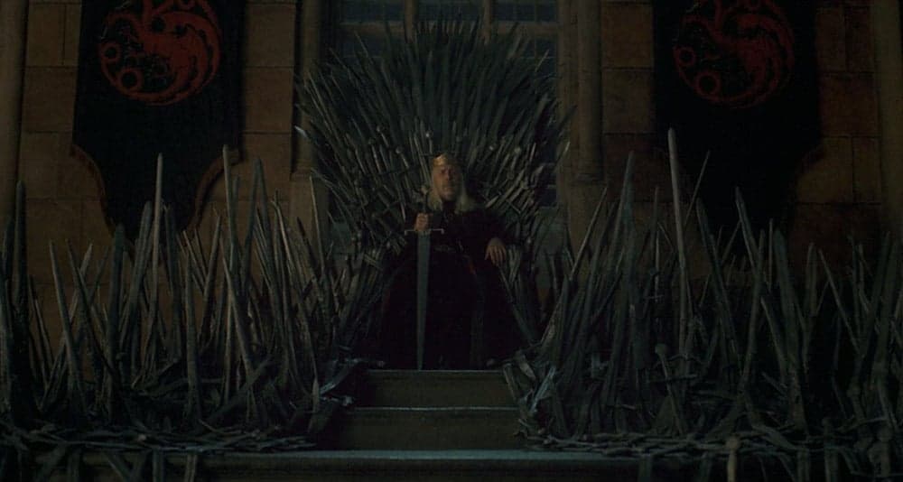 King Viserys on the Iron Throne in House of the Dragon
