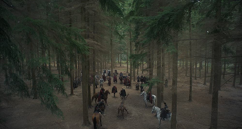 King Viserys approaches a captured stag in House of the Dragon, HBO