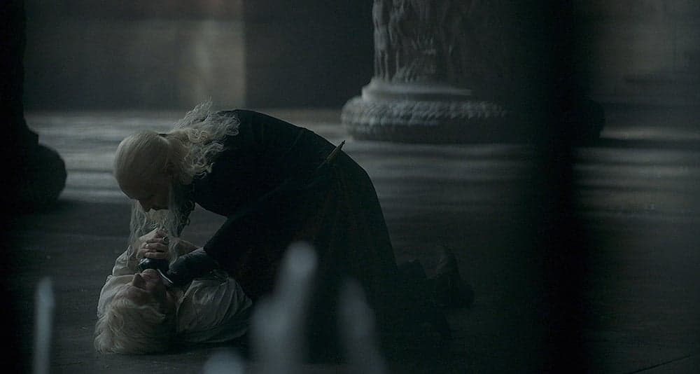 King Viserys threatens his brother Daemon in House of the Dragon, HBO