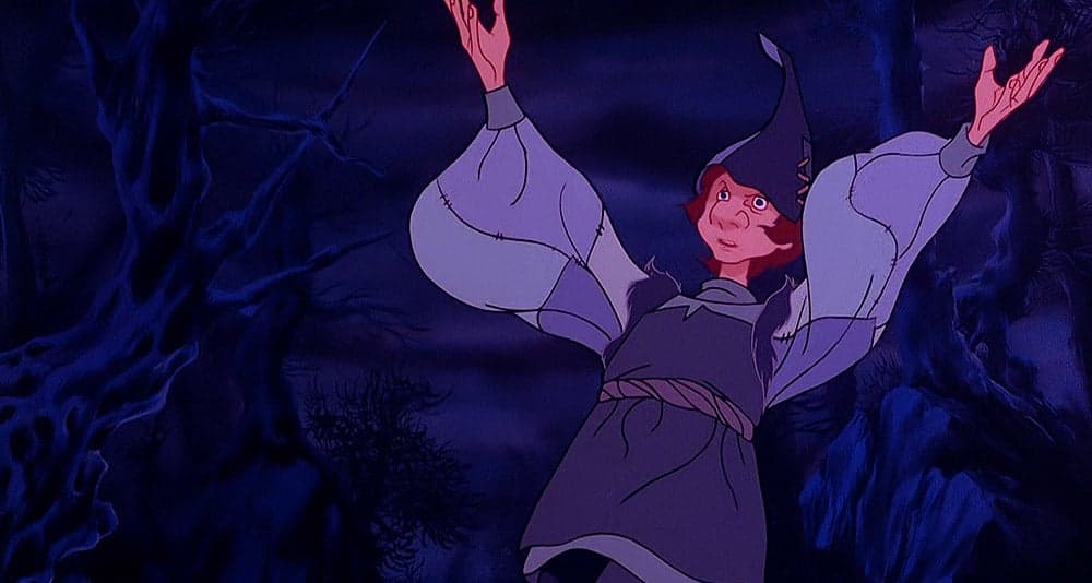 Schmendrick unleashes his magic power in The Last Unicorn, Rankin/Bass Productions