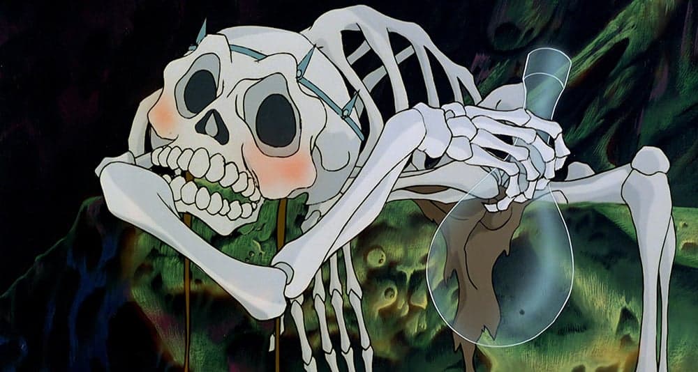 The drunken skeleton from The Last Unicorn, Rankin/Bass Productions