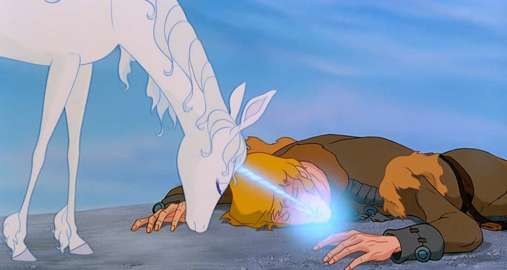 The Unicorn resurrects Prince Lir in The Last Unicorn, Rankin/Bass Productions