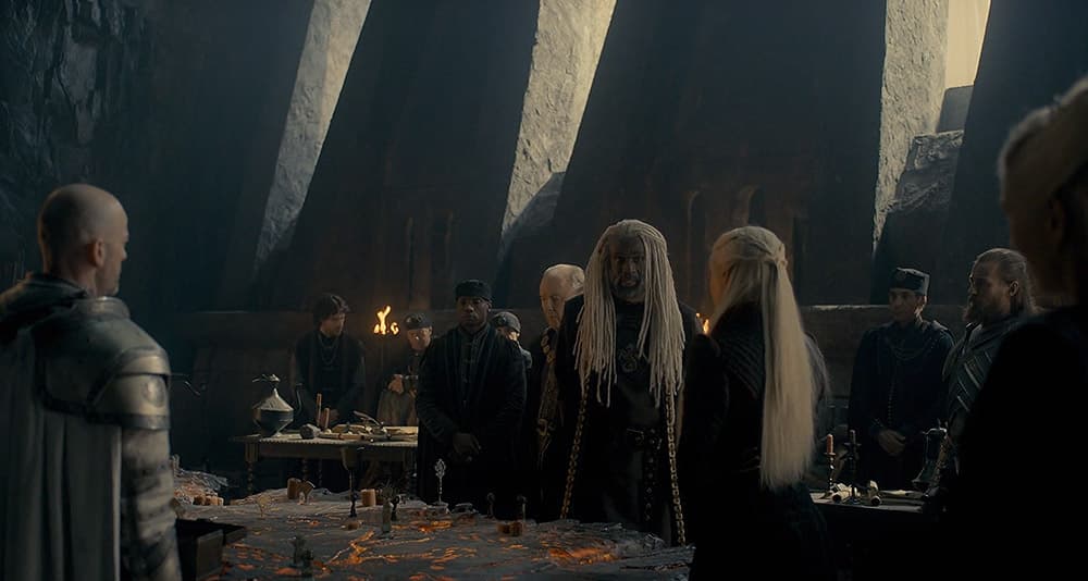 Corlys Velaryon speaks in 'House of the Dragon,' HBO