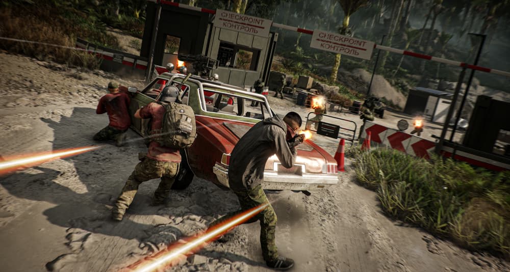 NOMAD get into a firefight at a checkpoint via Tom Clancy's Ghost Recon Breakpoint (2019), Ubisoft