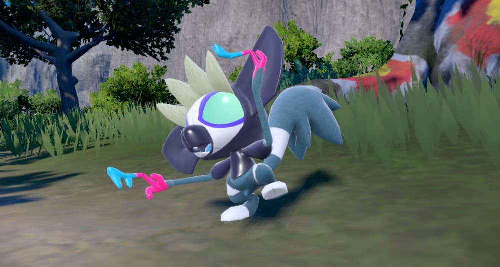Grafaiai threatens its foe with its poisonous spit-finger paint via Pokémon Scarlet & Violet (2022), Nintendo