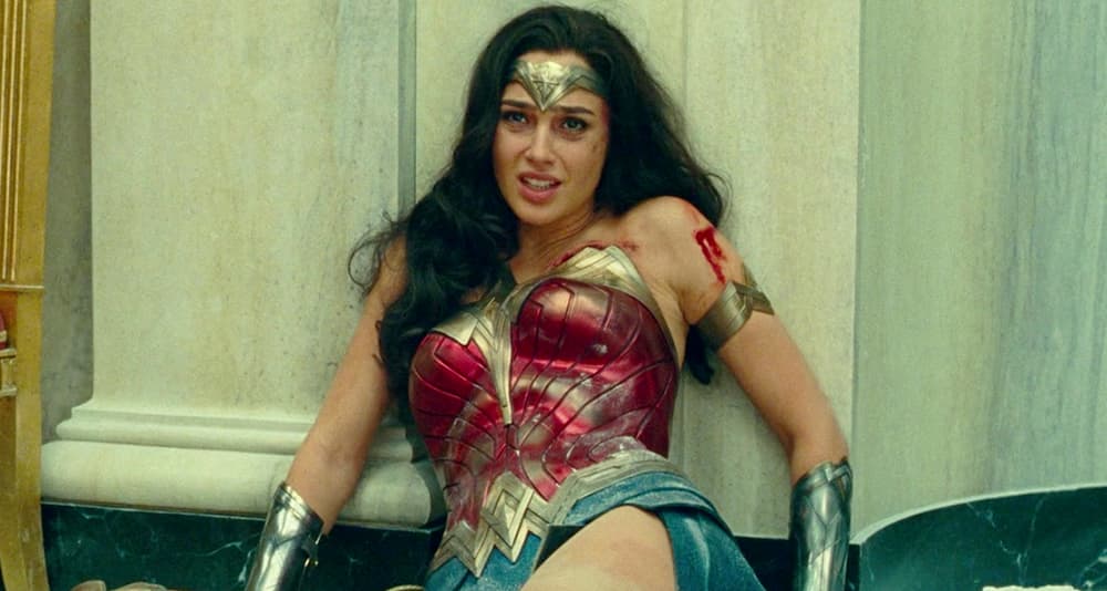 Wonder Woman (Gal Gadot) takes a blow from Cheetah (Kristen Wiig) in Wonder Woman 1984 (2020), Warner Bros. Pictures via Blu-ray