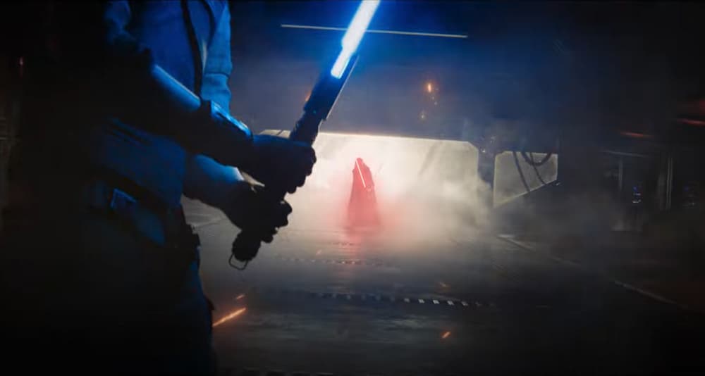 Cal Kestis faces off against a Sith with lightsabers drawn via Star Wars Jedi: Survivor (2023), Electronic Arts