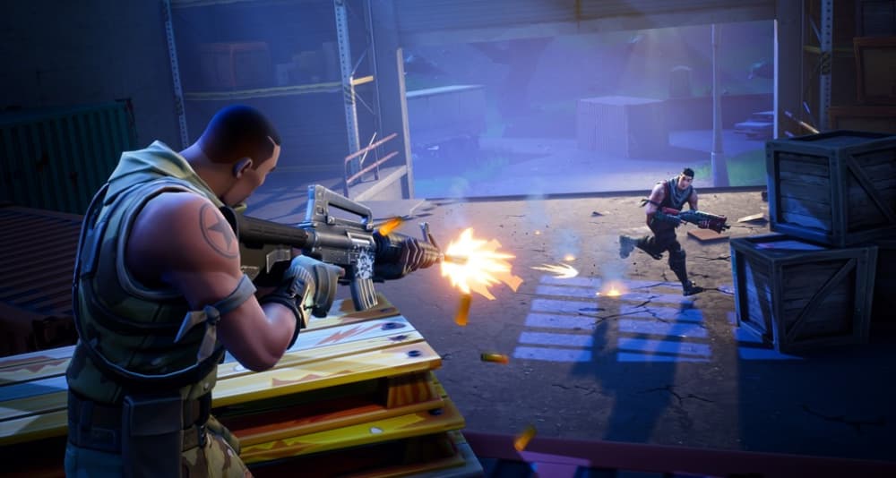 Spitfire shoots at Jonesy via Fortnite (2017), Epic Games