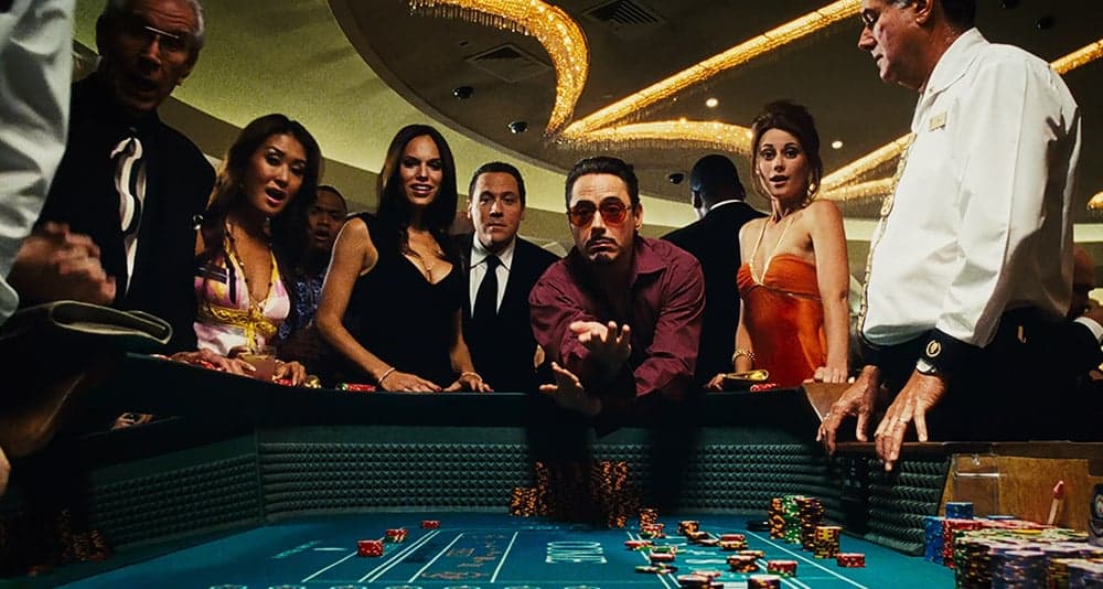 Jon Favreau and Robert Downey Jr. in the first 'Iron Man' (2008) film, Disney+