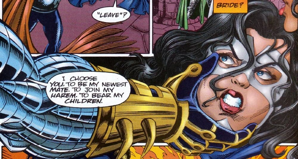 Boneyard makes his intentions towards Lukasz clear in 'Mantra, Issue #4,' from Malibu Comics