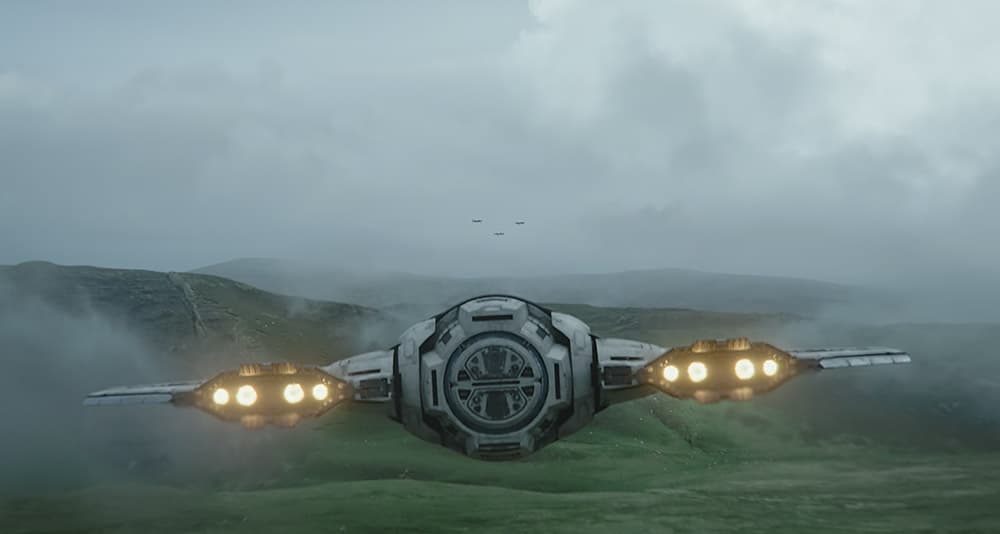 Bo-Katan pursues TIE Bombers in 'The Mandalorian' (2023), Disney+