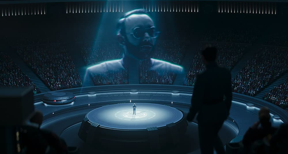 Dr. Pershing addresses the New Republic in 'The Mandalorian' (2023), Disney+