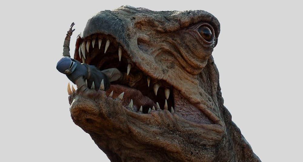 A shriek hawk vomits up a Mandalorian child in 'The Mandalorian' (2023), Disney+