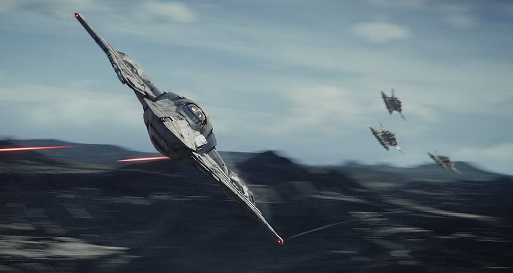 Pirates chase Bo-Katan Kryze in 'The Mandalorian' (2023), Disney+ 