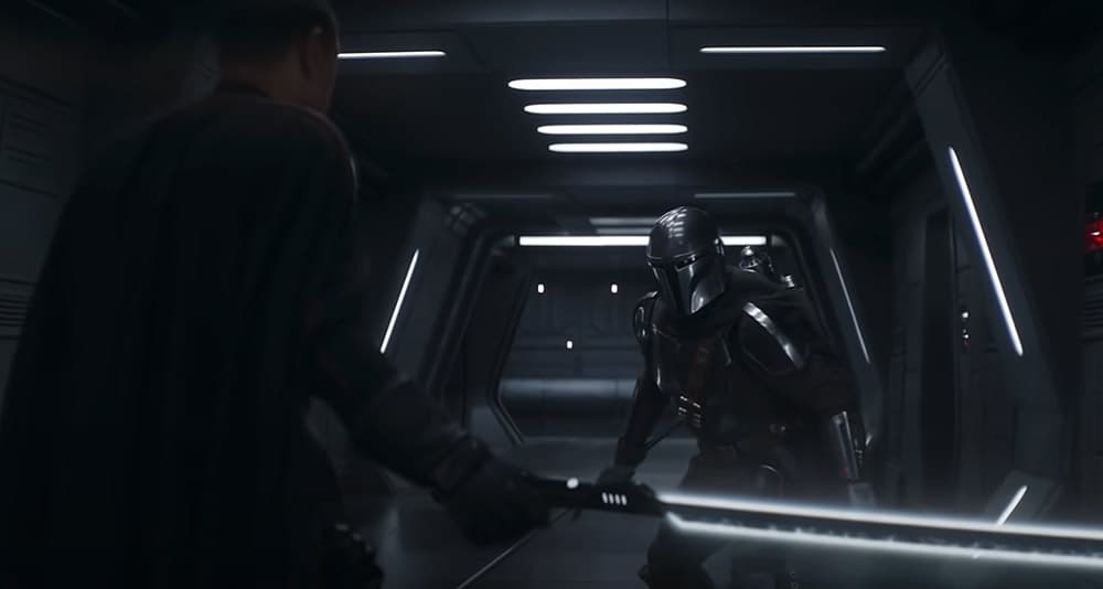 Din Djarin fights Moff Gideon in 'The Mandalorian' (2020), Disney+