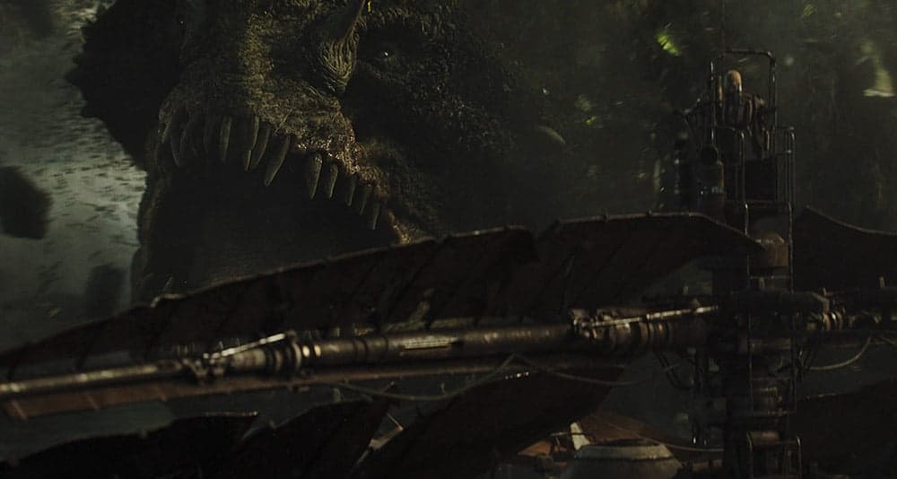 A giant creature attacks the Mandalorian scout party in 'The Mandalorian' (2023), Disney+