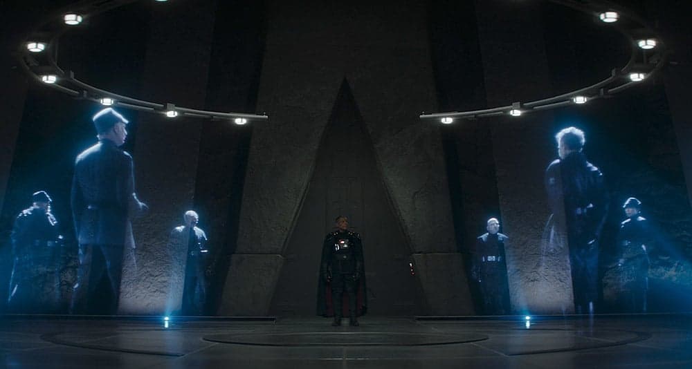 Moff Gideon meets with the Shadow Council in 'The Mandalorian' (2023), Disney+