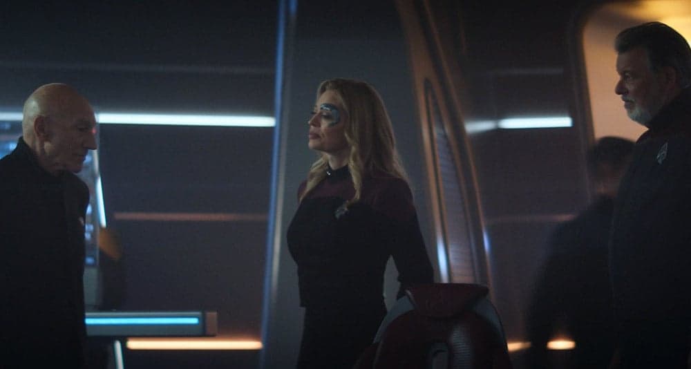 Seven of Nine welcomes Picard and Riker to the U.S.S. Titan's bridge in 'Star Trek: Picard' season 3 (2023), Paramount+