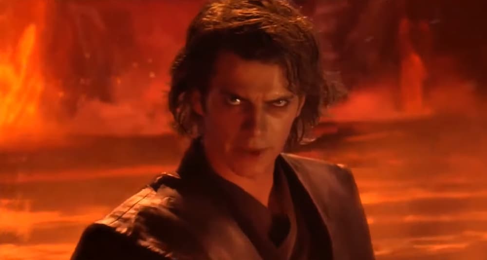 Darth Vader (Hayden Christensen) warns Obi-Wan Kenobi (Ewan McGregor) to not underestimate his power in Star Wars: Episode III Revenge of the Sith (2005), Disney